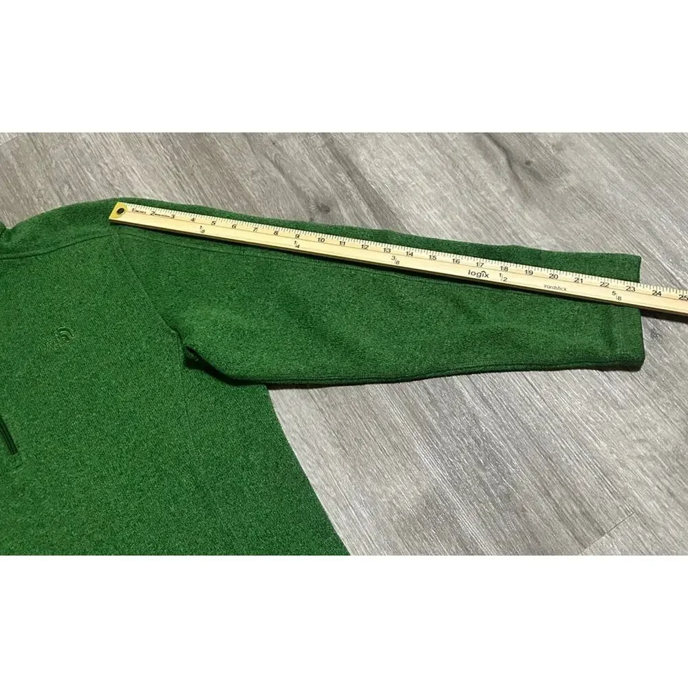 The North Face Gordon Lyons Mens M Green Quarter Zip Sweater Knit Fleece Pullove